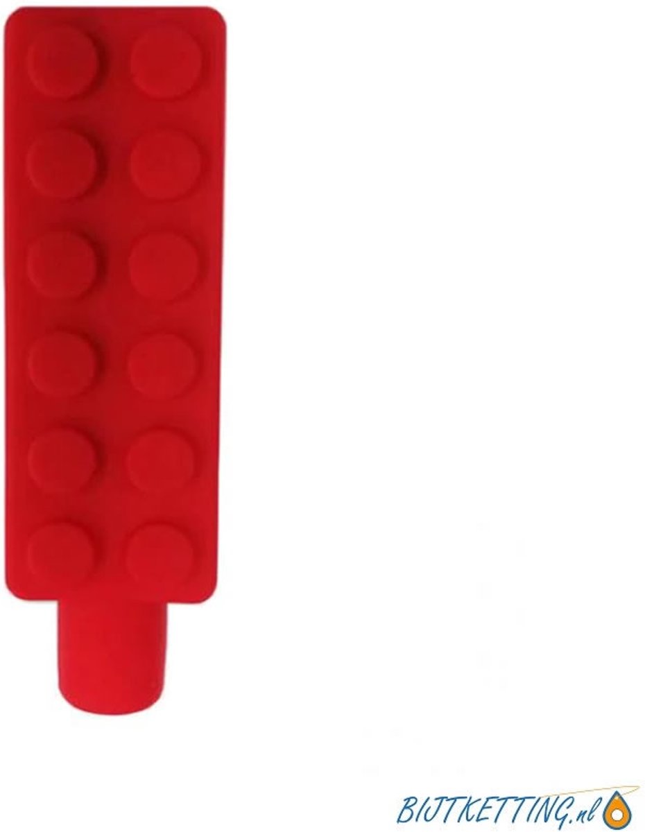 Potlood kauwdop / bijtdop Legoblokje | Diverse kleuren | Rood